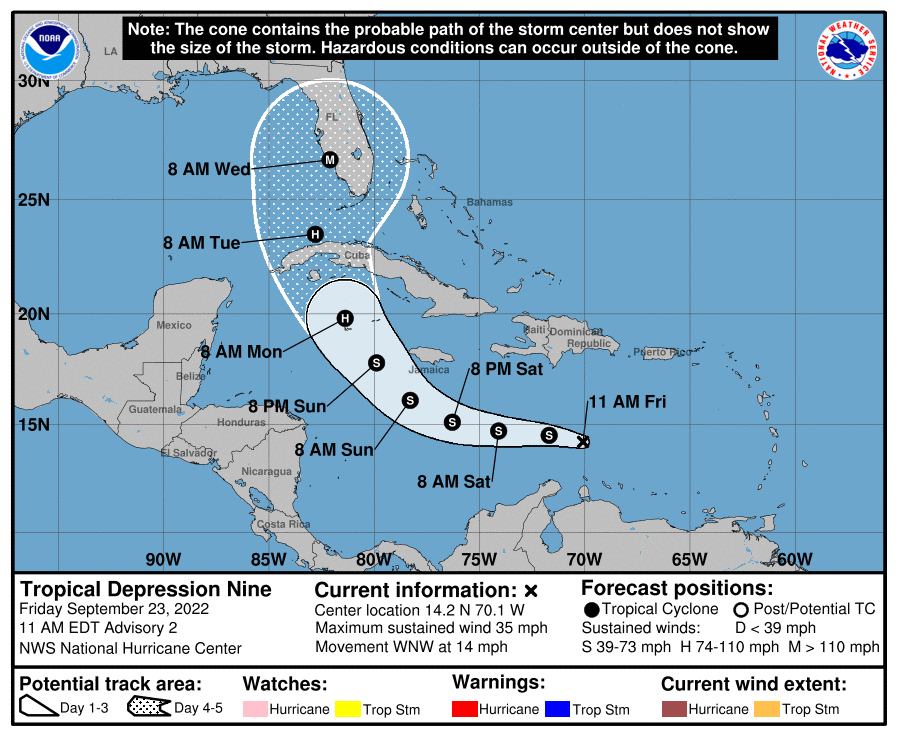 TD 9 Track as of 9/22/2022